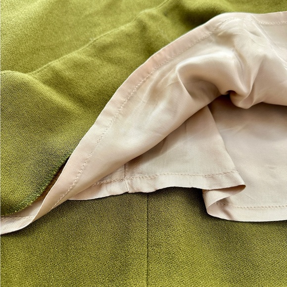 NWT Orla Kiely Olive Fully Lined Wool Blend Inverted Pleat Midi Skirt UK8 US4 - Picture 10 of 10